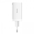 Сетевое зарядное устройство Baseus GaN5 Pro 3 порта, USB + Type-C*2 65W Белый