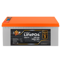 Аккумулятор LogicPower Lifepo4 LCD 24V (25,6V) - 140 Ah (3584Wh) (BMS 150A/75A) пластик