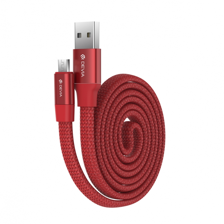 Кабель Devia Ring Y1 microUSB 2.4A 0.8M Красный