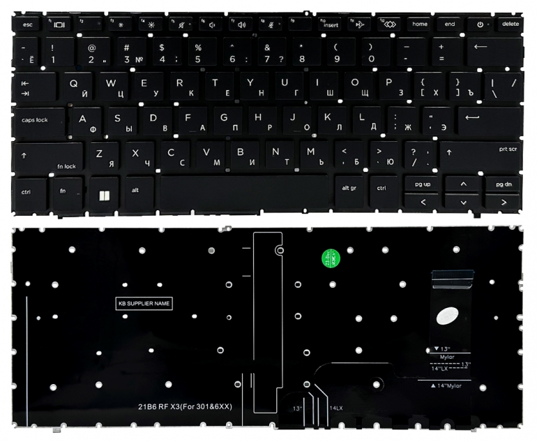 Оригинальная клавиатура HP ProBook 440 G8 G9 445 G8 G9 черная без рамки Прямой Enter