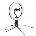 Кольцевая светодиодная LED лампа Baseus Live Stream 10" с триподом Черный