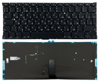 Клавиатура для ноутбука Apple MacBook Air 13" A1369 A1466 черная без рамки подсветка Г-образный Enter