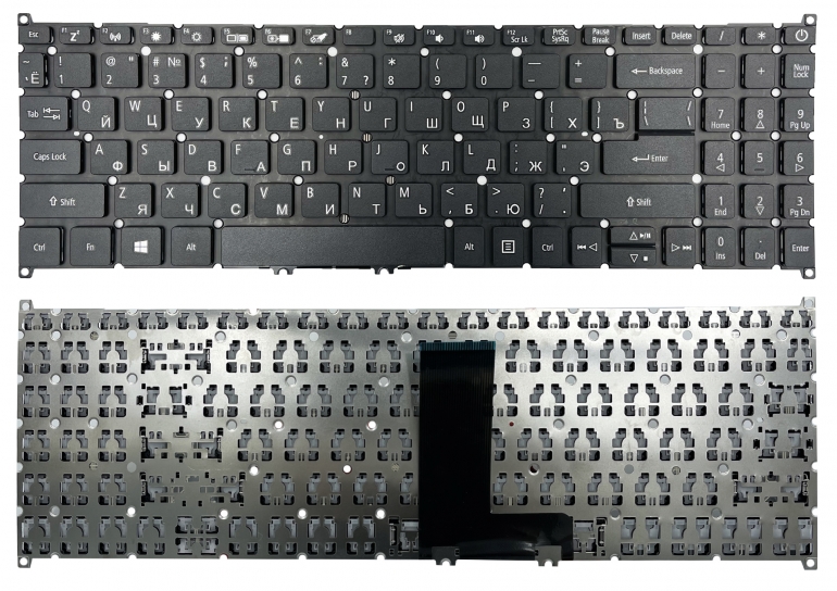 Оригінальна клавіатура Acer Swift 3 SF315-41 Aspire 3 A315-22 Aspire 5 A515-43 Extensa EX215-31 чорна без рамки Прямий Enter PWR