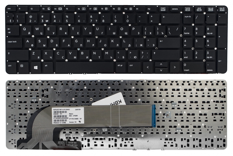 Оригинальная клавиатура HP ProBook 450 G0 450 G1 450 G2 455 G1 455 G2 470 G0 470 G1 черная без рамки Прямой Enter