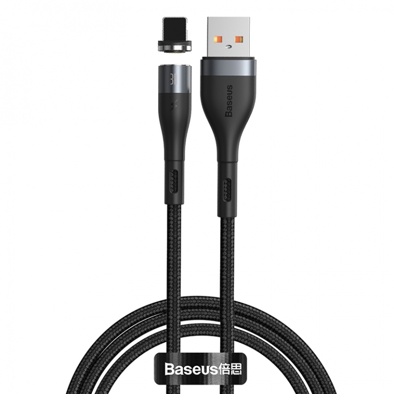 Кабель Baseus Zinc Magnetic USB 2.0 to Lightning 2.4A 1M Чорний