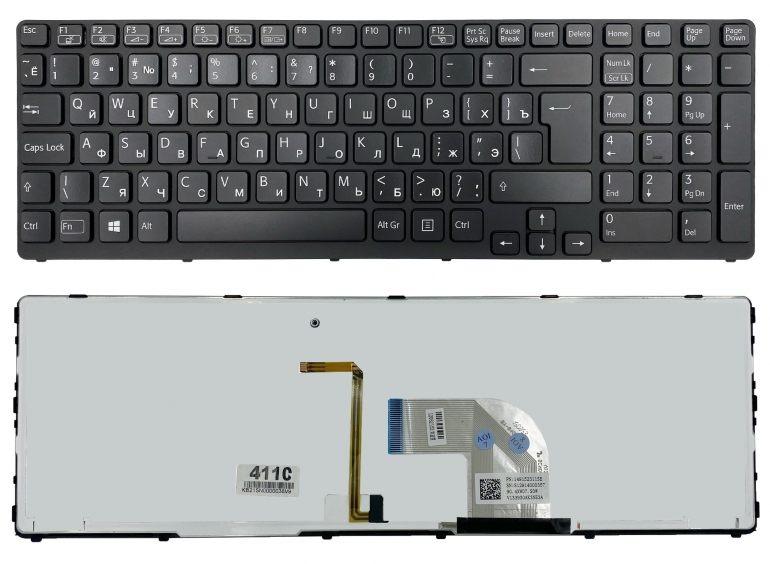Оригінальна клавіатура Sony SVE1511 SVE1711 SVE1712 SVE1713 чорна підсвітка
