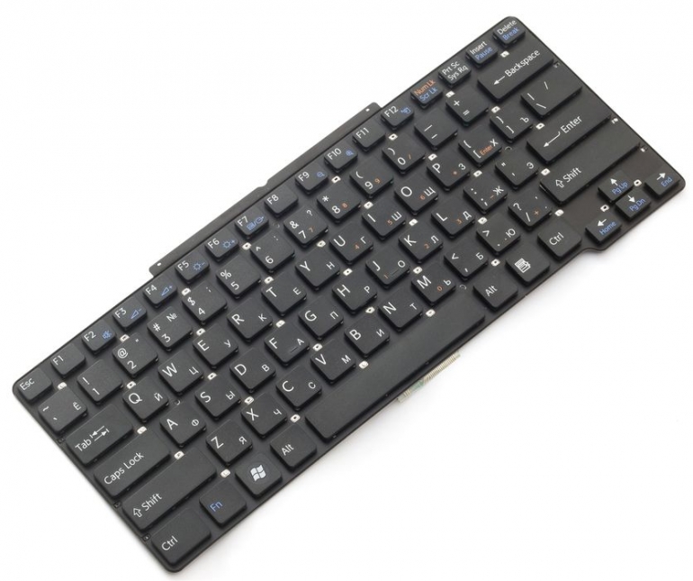 Клавіатура Sony VGN-SR Series чорна без рамки Прямий Enter