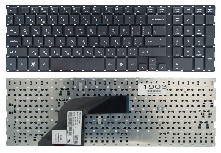 Оригінальна клавіатура HP ProBook 4510S 4515S 4710S 4750S чорна без рамки Прямий Enter
