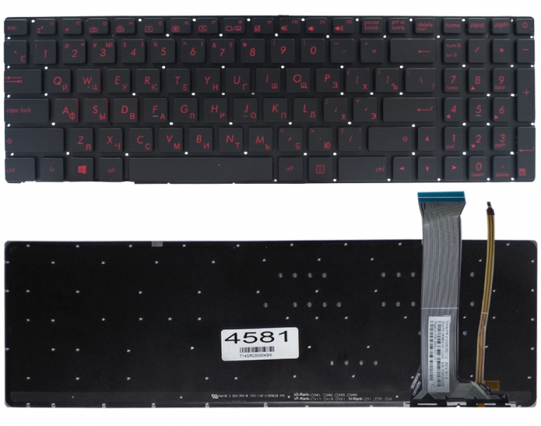 Оригинальная клавиатура Asus ROG GL752VW GL752VW GL552 GL552JX GL552VW GL552VX PWR черная без рамки Прямой Enter подсветка Red