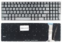 Оригінальна клавіатура Asus N551VW N551JM N551JQ N551JW N551ZU N552VW N751JK N752VX ZX50JX ZX70VW PWR срібляста без рамки підсвітка Прямий Enter