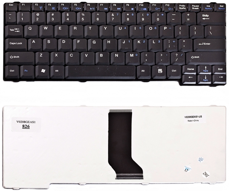 Клавиатура для ноутбука Acer TravelMate 200 260 520 740 Lenovo Y510 Y520 L510 Fujitsu M7400 черная US + наклейки