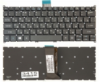 Клавиатура для ноутбука Acer Aspire V5-122P V5-132P черная без рамки Прямой Enter Подсветка