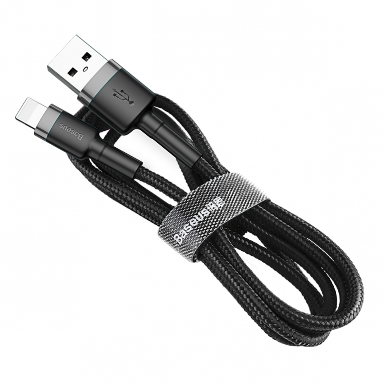 Кабель Baseus Cafule USB 2.0 to Lightning 2A 3M Черный/Серый
