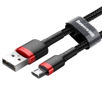 Кабель Baseus Cafule USB 2.0 to microUSB 2A 3M Черный/Красный
