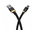 Кабель Baseus HW Flash USB 2.0 to Type-C 5A 40W 2M Черный/Золотой