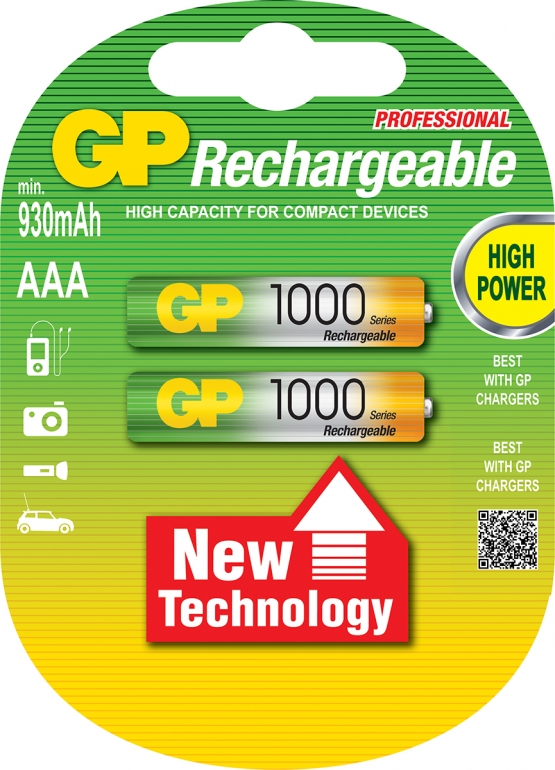 Аккумуляторная батарейка GP Professional AAA 1.2V 1000mAh 2 шт.
