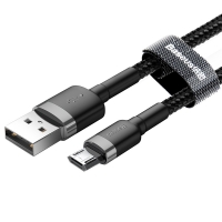 Кабель Baseus Cafule USB 2.0 to microUSB 2.4A 1M Чорний/Сірий