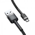 Кабель Baseus Cafule USB 2.0 to microUSB 2.4A 1M Черный/Серый