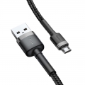 Кабель Baseus Cafule USB 2.0 to microUSB 2A 3M Чорний/Сірий