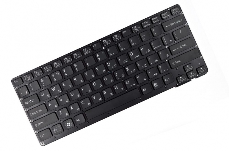 Клавіатура Sony VPC-CA Series чорна без рамки Прямий Enter