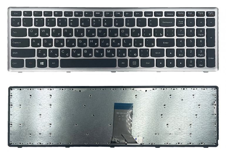 Клавіатура Lenovo IdeaPad U510 Z710 чорний/срібний