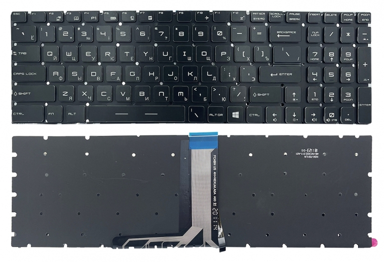 Оригинальная клавиатура MSI GT62 GT72 GE62 GE72 GS60 GS70 GL62 GL72 GP62 GP72 CX62 WS60 черная без рамки Прямой Enter подсветка WHITE
