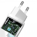 Мережевий зарядний пристрій Baseus GaN2 Lite 2 порти, USB+Type-C 65W Білий