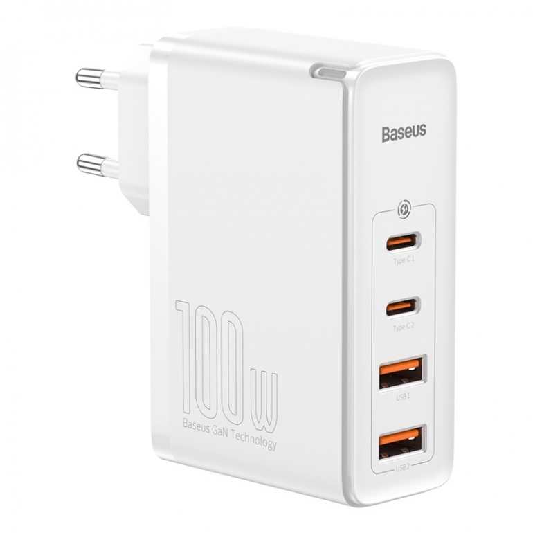 Сетевое зарядное устройство Baseus GaN2 Pro 4 порта, USB*2 + Type-C*2 100W Белый