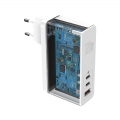 Сетевое зарядное устройство Baseus GaN Mini 3 порта, USB + Type-C*2 120W + кабель 100W(20V/5A) 1M Белый