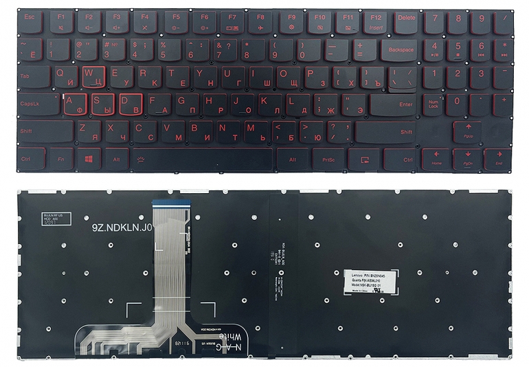 Оригинальная клавиатура Lenovo Legion Y530-15ICH Y540-15IRH Y540-17IRH черная без рамки Прямой Enter подсветка RED