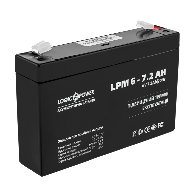 Аккумулятор LogicPower AGM LPM 6-7.2 AH