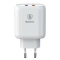 Сетевое зарядное устройство Baseus Bojure Dual-USB QC 3.0 Белый