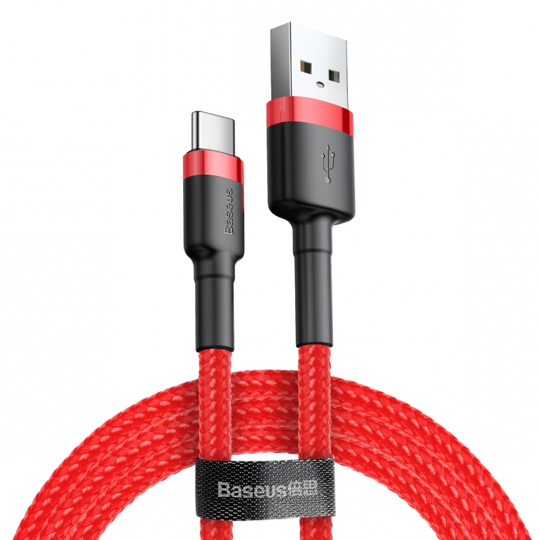 Кабель Baseus Cafule USB 2.0 to Type-C 2A 2M Красный/Черный