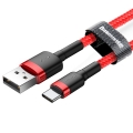 Кабель Baseus Cafule USB 2.0 to Type-C 2A 3M Червоний/Чорний