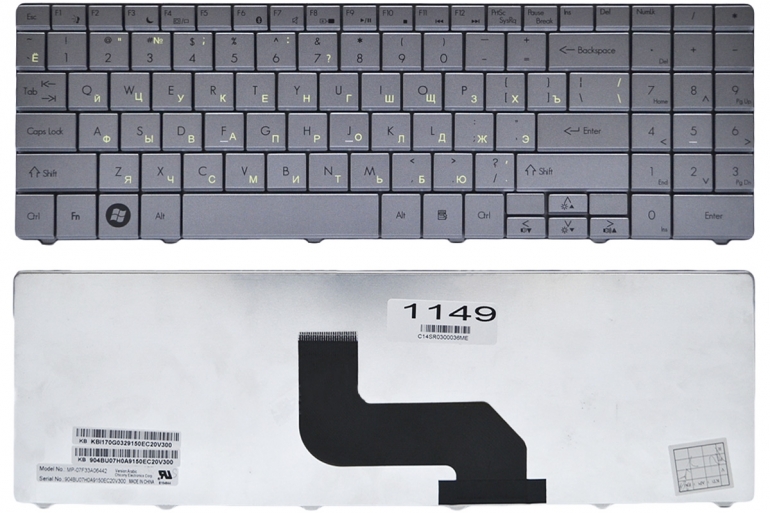 Оригінальна клавіатура Gateway NV52 NV58 NV5213U Packard Bell EasyNote LJ61 LJ67 LJ71 DT71 сіра