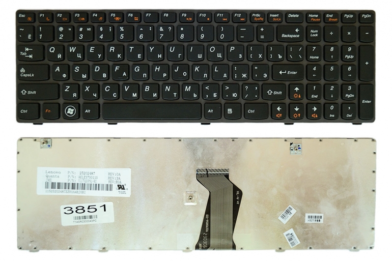 Оригинальная клавиатура Lenovo IdeaPad G580 G585 Z580 Z585 черная/серая