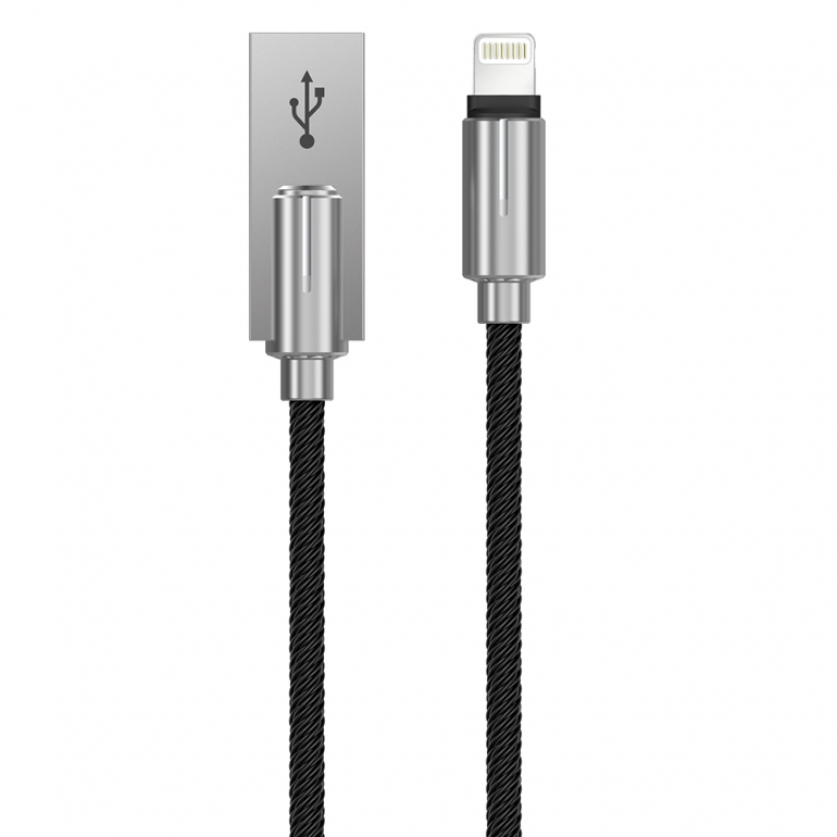Кабель Devia Storm Zinc Alloy USB 2.0 to Lightning 2.1A 1M Чорний