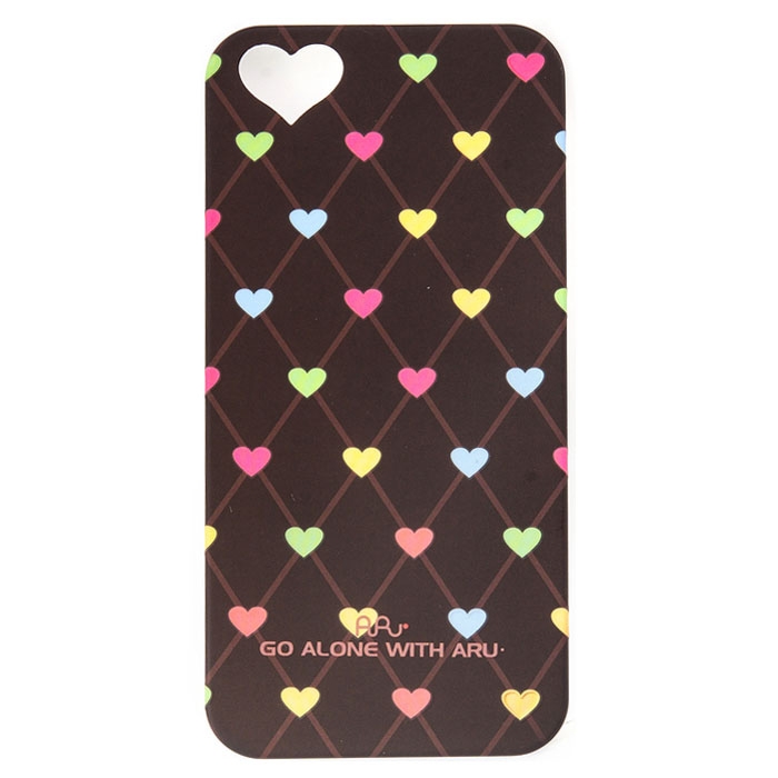 Чехол ARU для iPhone 5/5S/5SE Hearts Dark Brown