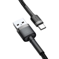 Кабель Baseus Cafule USB 2.0 to Type-C 3A 0.5M Черный/Серый
