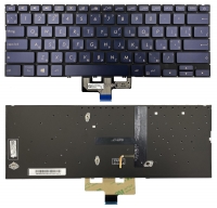 Оригінальна клавіатура Asus ZenBook 14 UX433FA UX433FN UX433FL темно синій без рамки підсвітка Прямий Enter PWR UKR