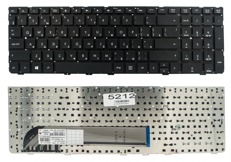 Клавиатура HP ProBook 4535S 4530S 4730S черная без рамки Прямой Enter замкнутые контакты тип 2