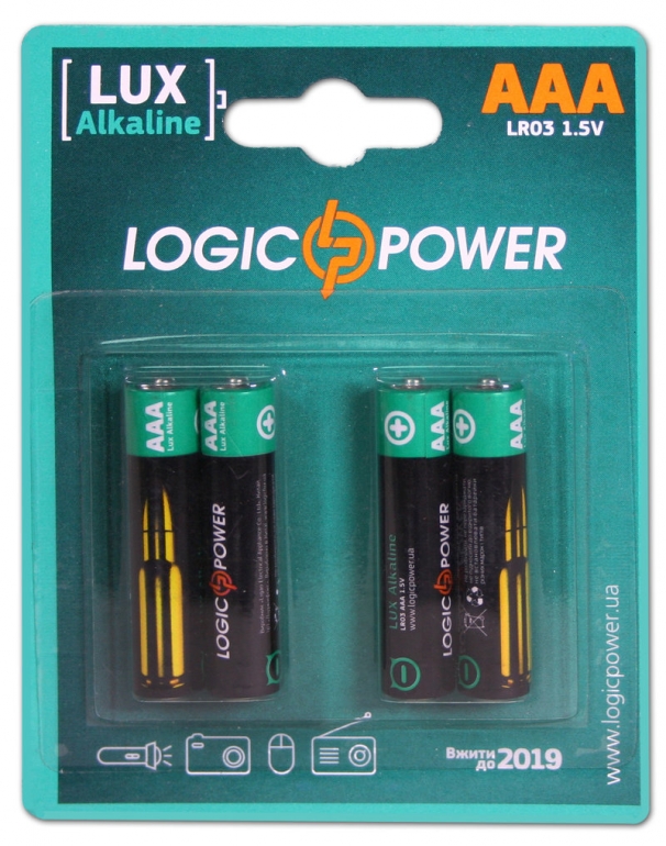 Батарейка LogicPower Alkaline AAA LR03 4шт Blister