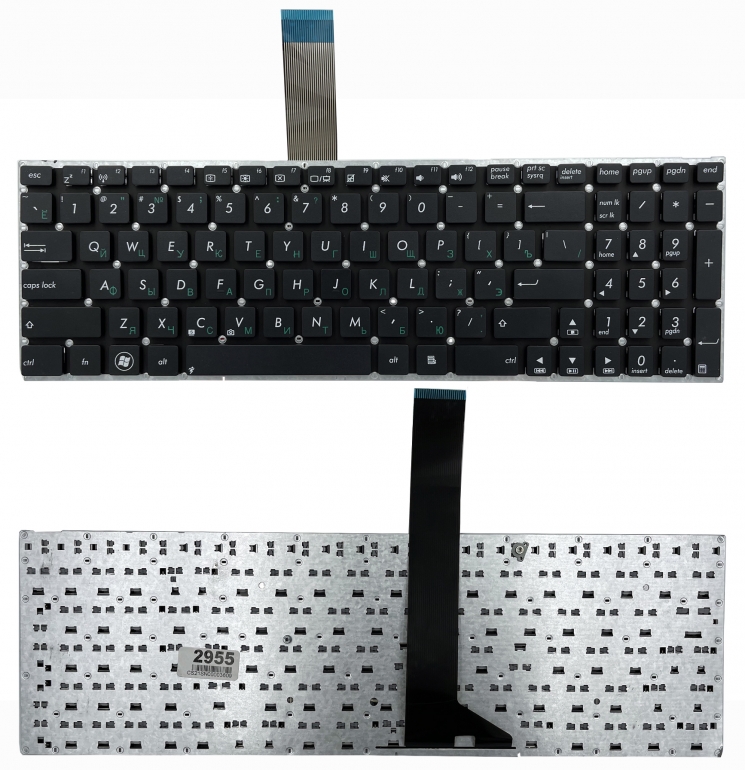 Клавіатура Asus X501 X501A X501U X550 X552 X750 чорна без рамки Прямий Enter с 2-мя кріпленнями