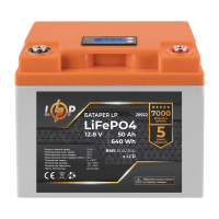 Аккумулятор LogicPower Lifepo4 LCD 12V (12,8V) - 50 Ah (640Wh) (Smart BMS 60A/30А) пластик