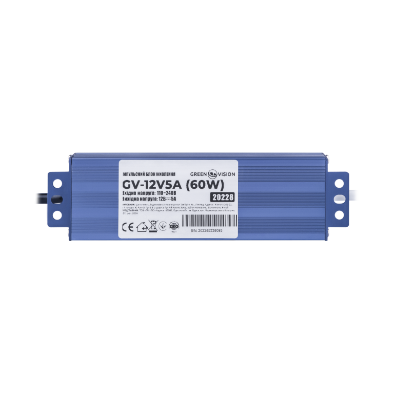 Импульсный блок питания герметичный GV-12V5А (60W)