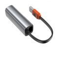USB Hub Baseus Steel Cannon USB + Type-C to Gigabit LAN Серый