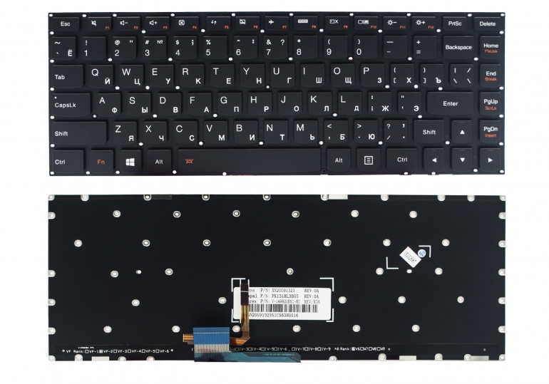 Оригінальна клавіатура Lenovo Yoga 3-1470 700-14ISK IdeaPad 500S-13ISK U31-70 ThinkPad Edge E31-70 E31-80 чорна без рамки підсвітка Прямий Enter