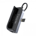 USB Hub Baseus Bend Angle No.7 Multifunctional Type-C to USB3.0*2 + HDMI + microSD + mini-jack 3.5 mm + Type-C PD Серый