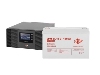 Комплект резервного питания LP ИБП 12V 1500VA (1050Вт) с правильной синусоидой + АКБ гелевый 12V-100 Ah