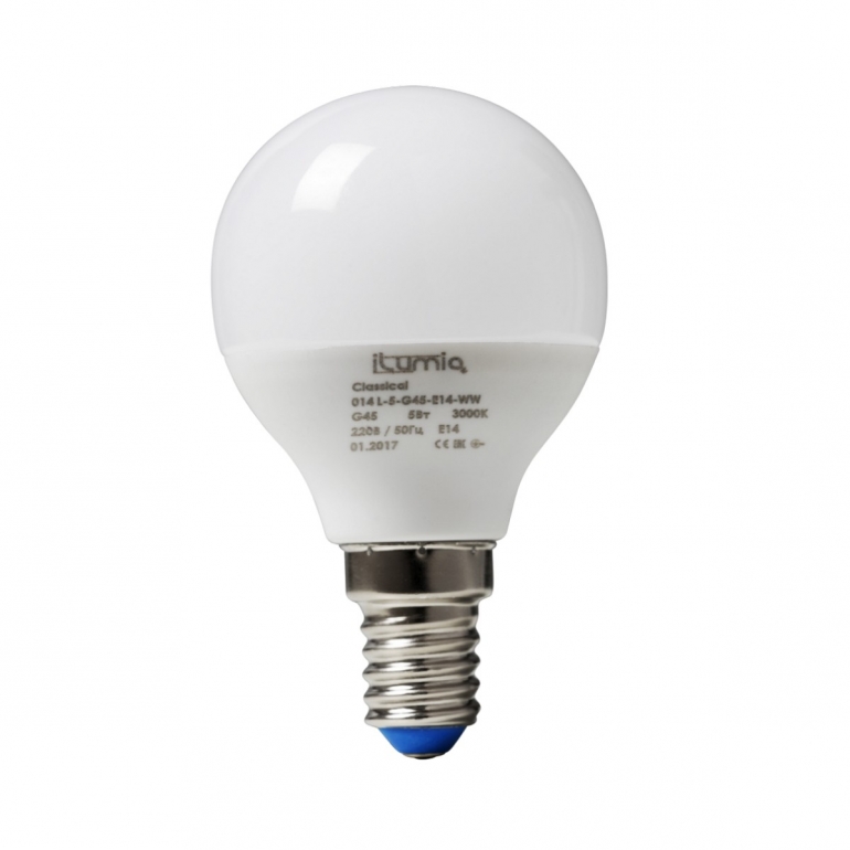 Лампа iLumia L-5-G45-E14-WW 500Лм, 5Вт, 3000К